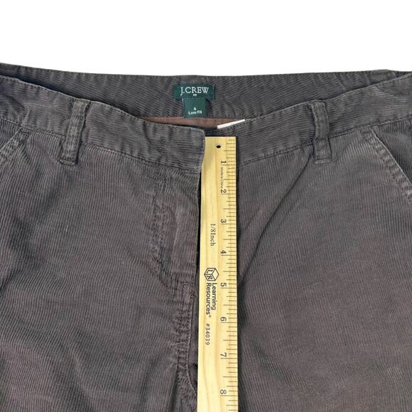 J.Crew Women’s Brown Corduroy Pants Size 4 Low Fit Straight Leg Cotton Trousers - Picture 6 of 8